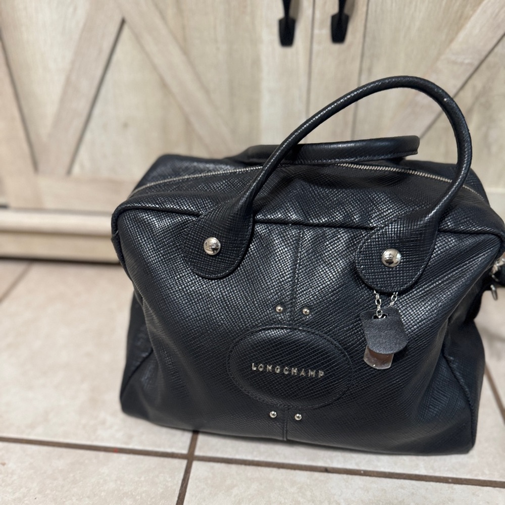 Longchamps black leather bag